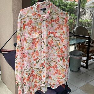 IMNYC pink floral long sleeve Blouse